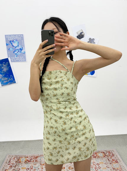 Unbalanced Strap Mini Dress CY308