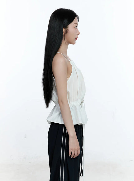 Pintuck String Halter Top CG512
