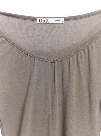 V-Neck Ruched Long Sleeve Top CM520