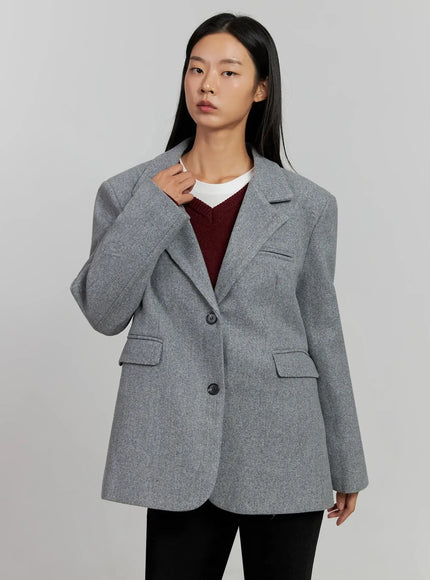 Classic Oversized Wool Jacket IJ505