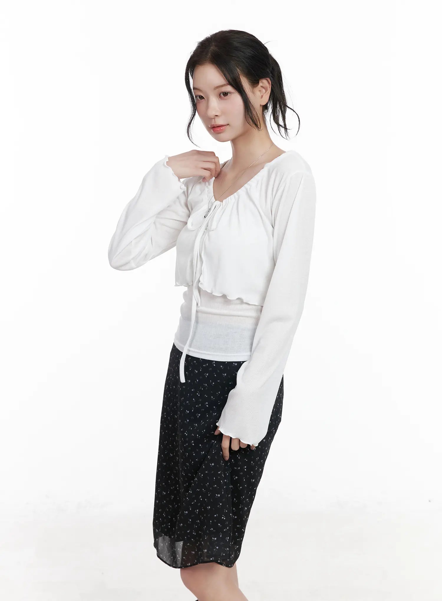 chic-tie-front-cardigan-set-ca510