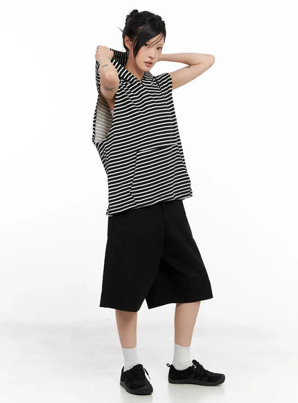 Wide-Leg Cotton Bermuda Shorts CL525
