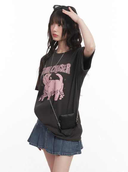 Golden Pup Graphic Oversize T-Shirt IM528