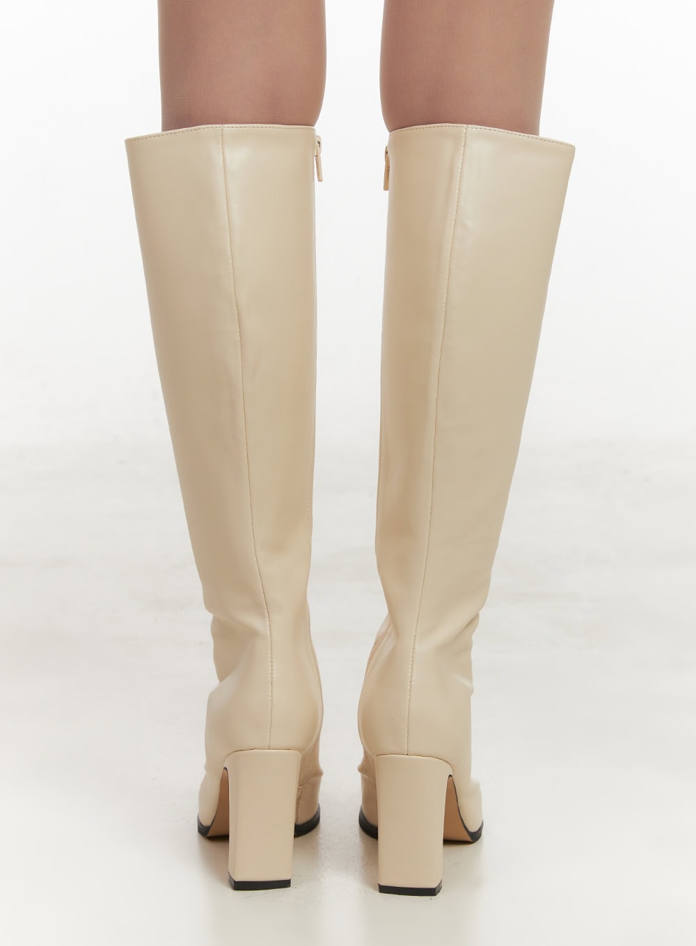 Classic Faux-Leather Knee-High Boots CJ514