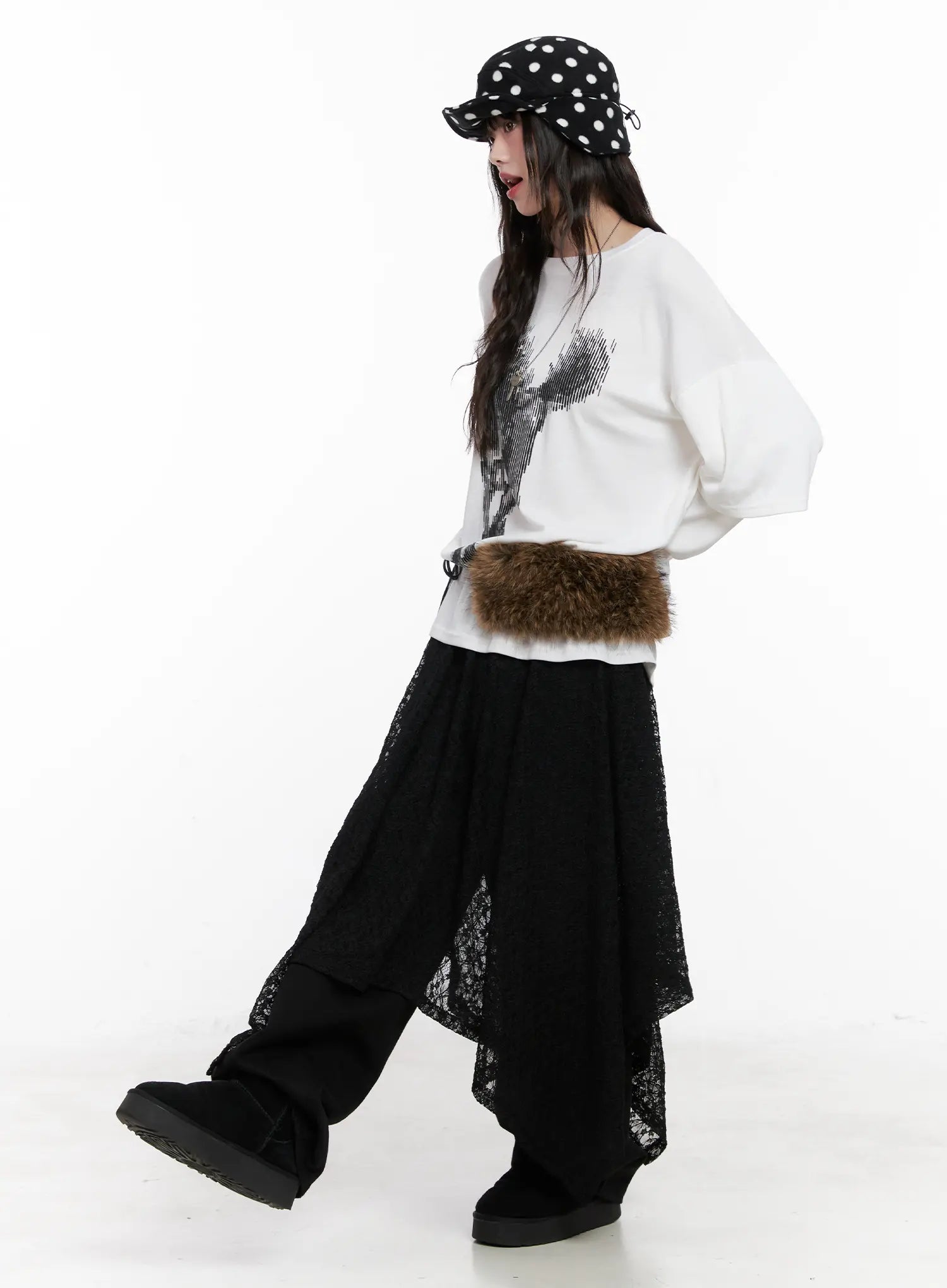 Layered Lace Maxi Skirt CN511