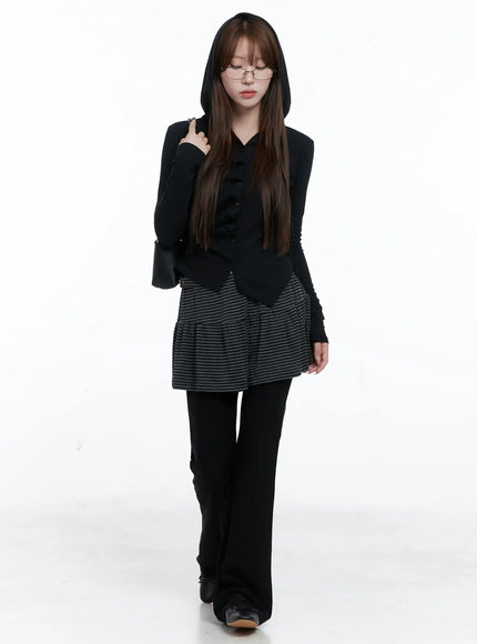 Twisted Button-Up Hooded Cardigan CS501