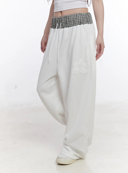 plaid-waist-wide-leg-sweatpants-cs530
