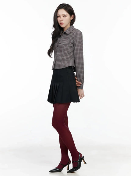 checkered-crop-shirt-ij528