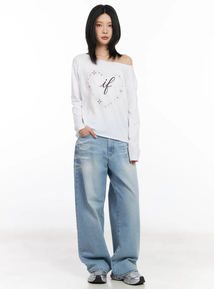 Yuqi Vintage Wash Wide-Leg Jeans CF526