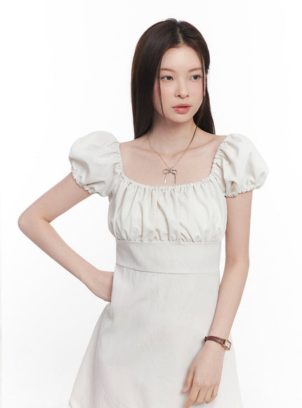 puff-sleeve-shirring-mini-dress-cy515