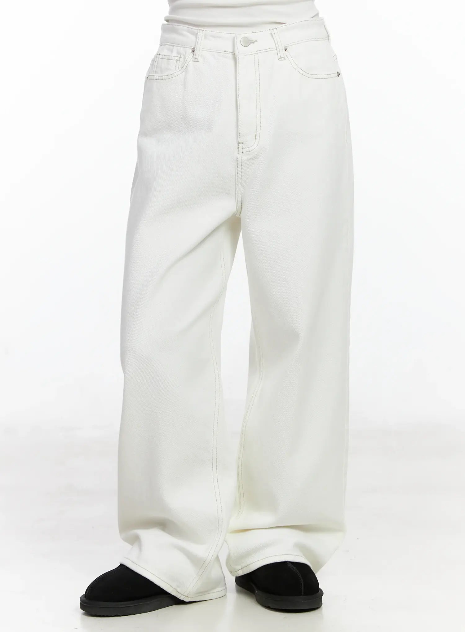 Cielo Fleece-Lined Wide Leg Jeans IJ529