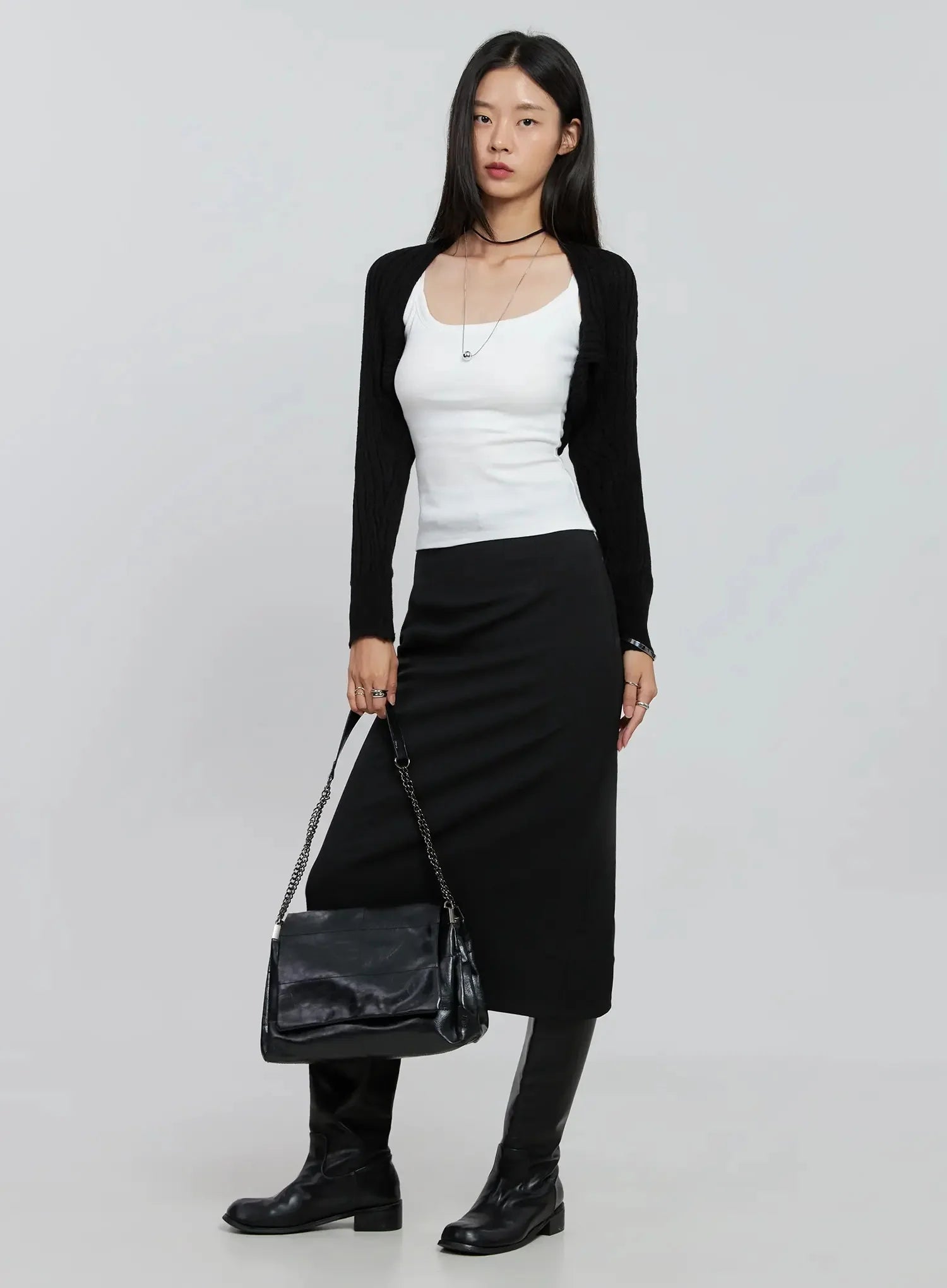 Ribbed Knit Bolero IN507