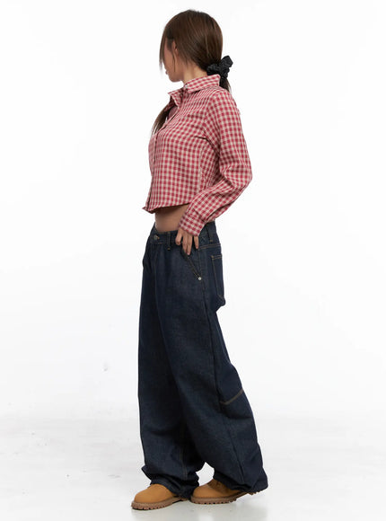 Relaxed Fit Dark Denim Jeans CS522