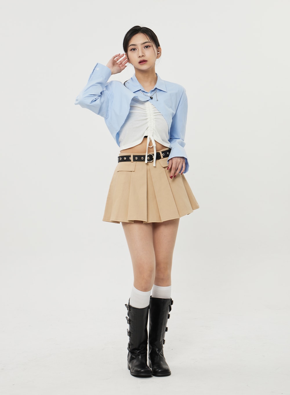 Pocket Pleated Mini Skirt BF315