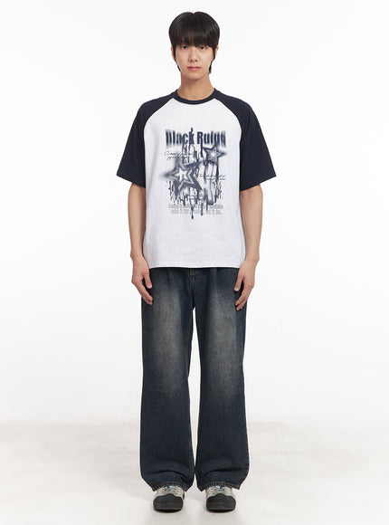 Men's Pintuck Washed Jeans IA511