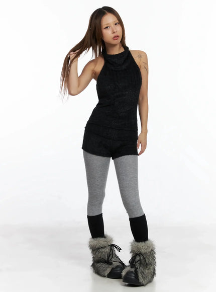 Textured Knit Turtleneck Top IN528