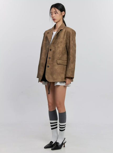 Matte Faux-Leather Jacket IS516