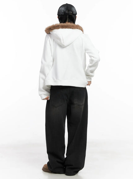 faux-fur-trim-cropped-hoodie-cn528