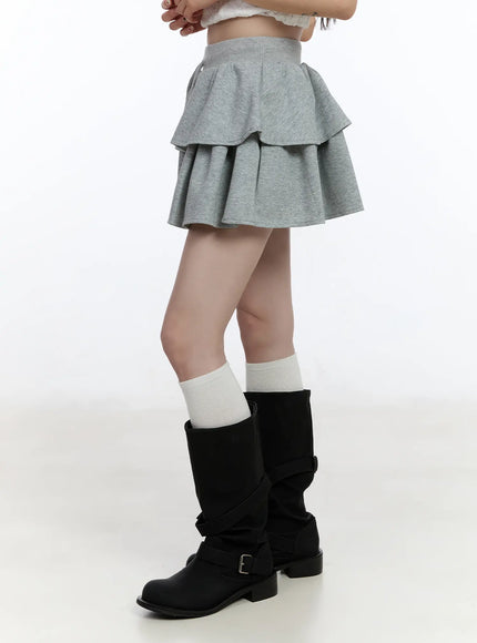 Layered Ruffle Mini Skirt CA501