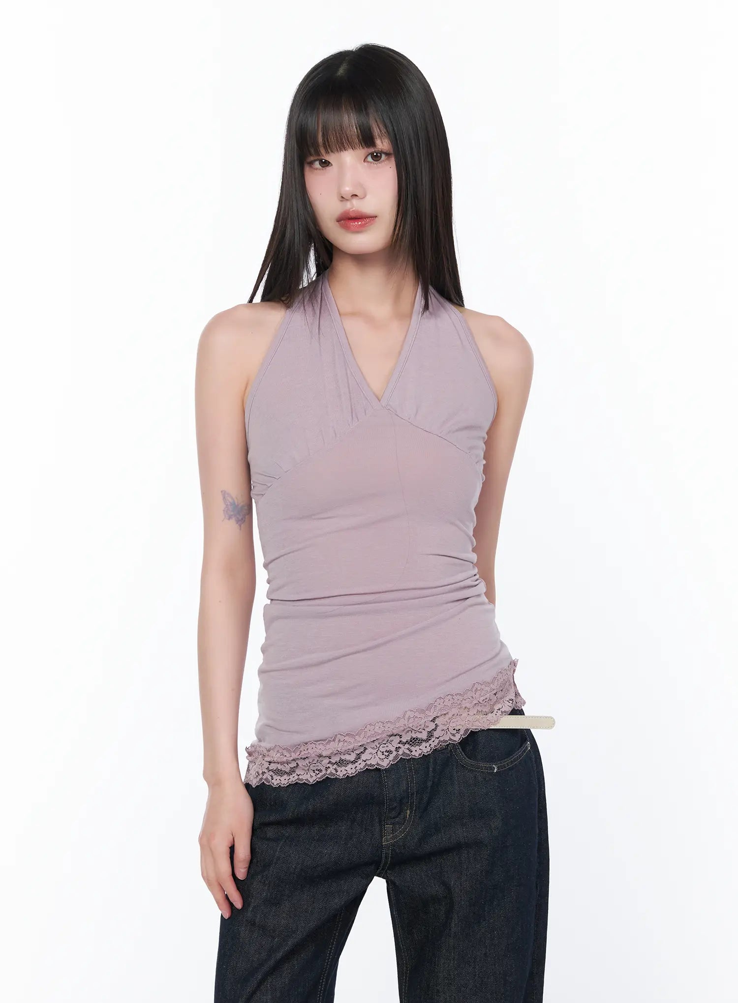 v-neck-halter-lace-trim-top-ca529