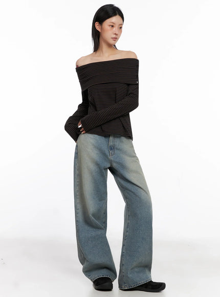 Elani Light Washed Wide Leg Jeans IS508