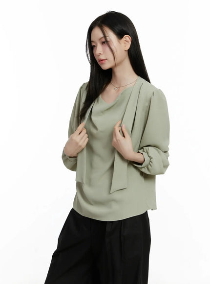 elegant-draped-long-sleeve-blouse-f502
