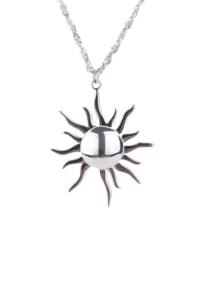 Silver Sun Pendant Necklace CS505