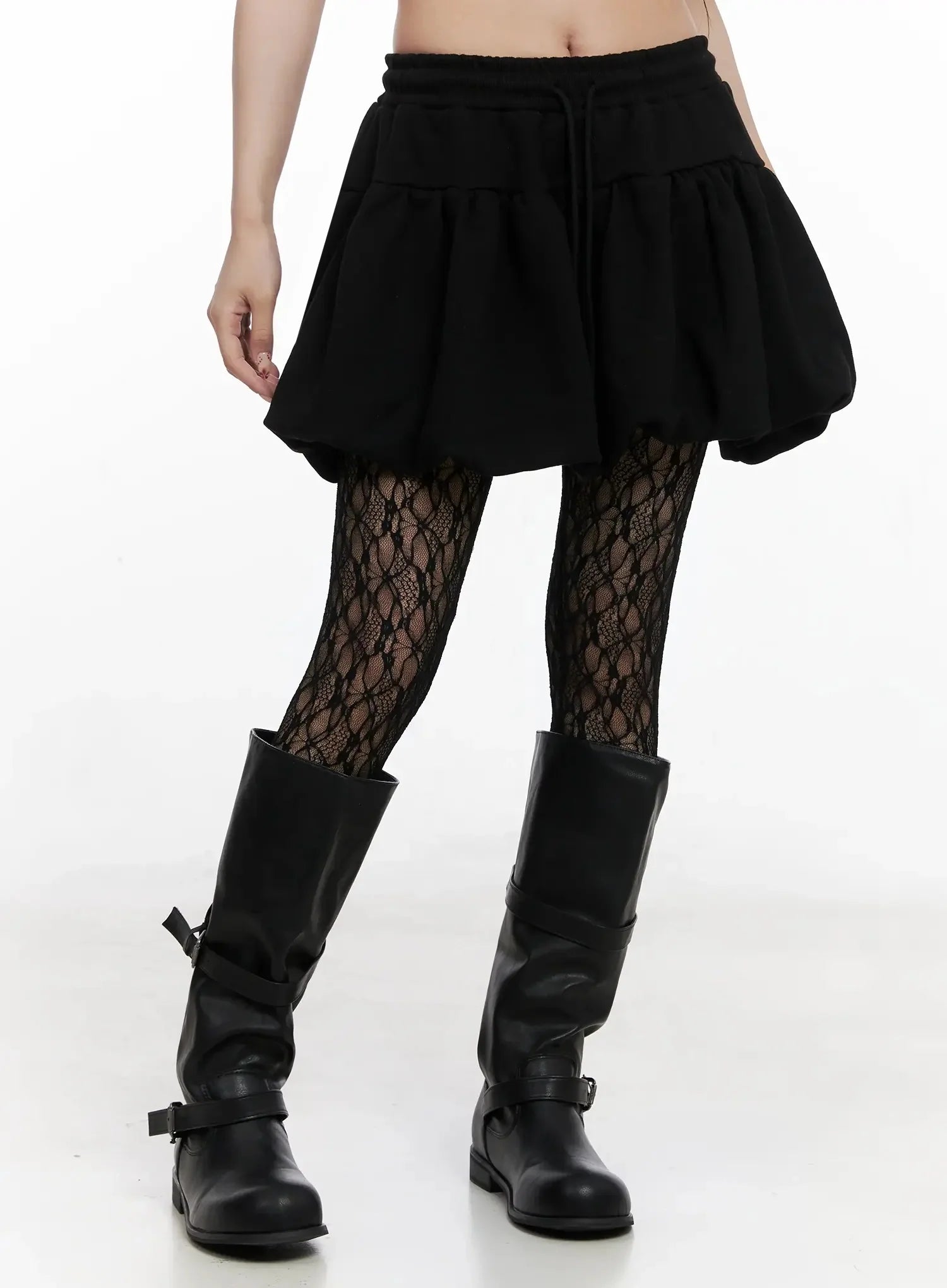 Balloon-Fit Flared Mini Skirt IN525