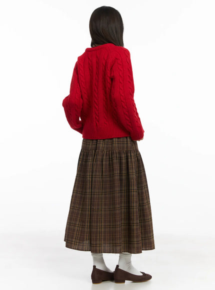 Oversized Chunky Cable Knit Cardigan CJ506