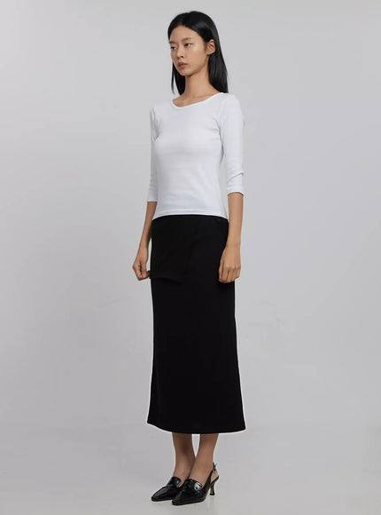 quarter-sleeve-round-neck-top-id516