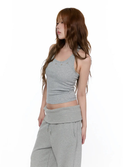 Casual Eyelet Halter Top CA520