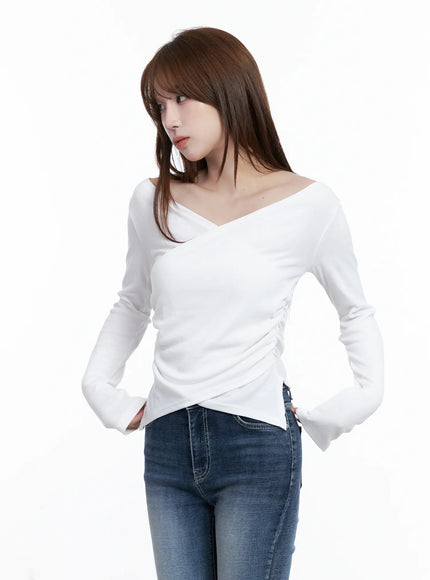 off-shoulder-v-neck-long-sleeve-top-cg529