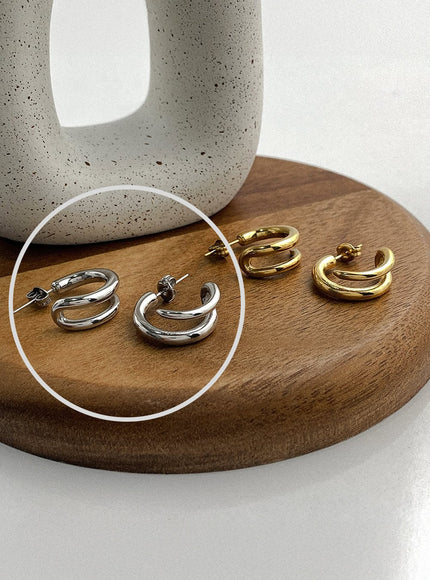 basic-counter-earrings-ia517 / Silver