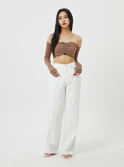 High Waist White Pants BF323