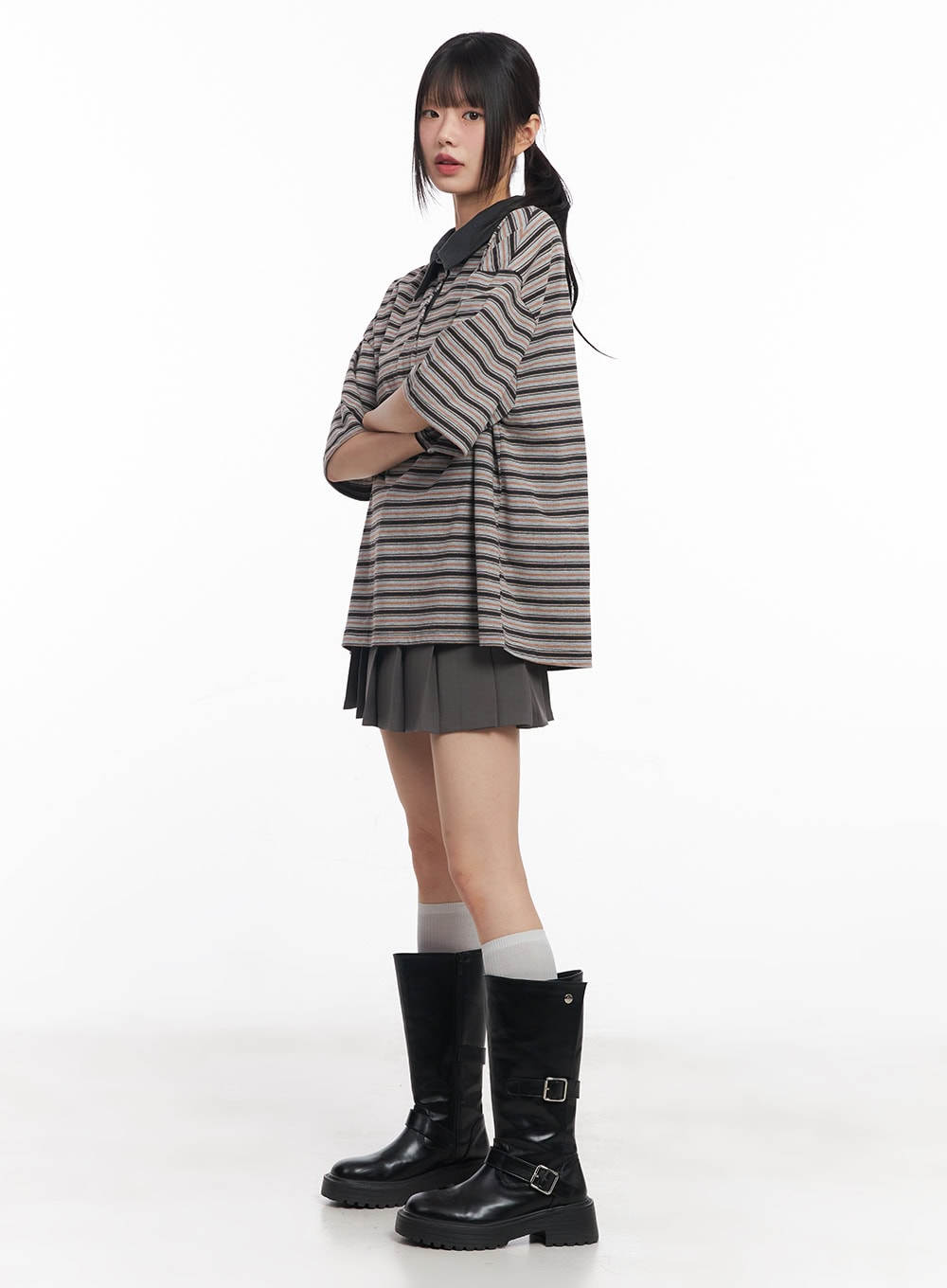 oversized-striped-short-sleeve-polo-shirt-cy514