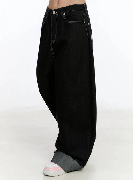 kacey-plaid-stitched-back-pocket-baggy-jeans-im513