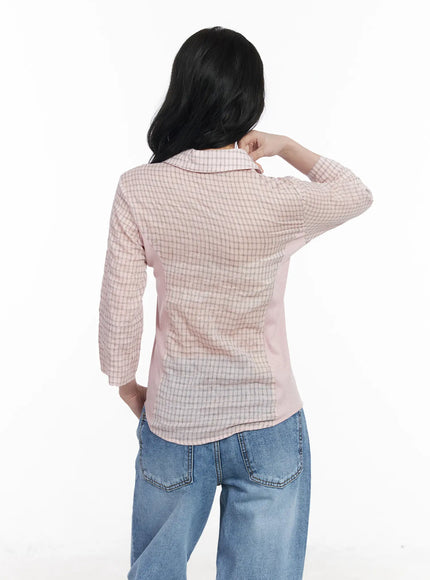 slim-fit-checkered-3-4-sleeve-shirt-ca510