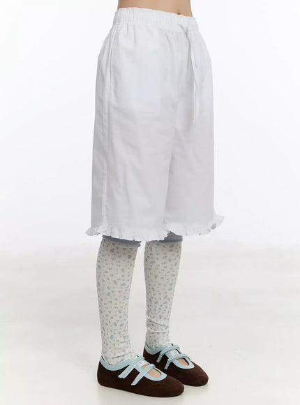 Frilled Cotton Shorts IM509