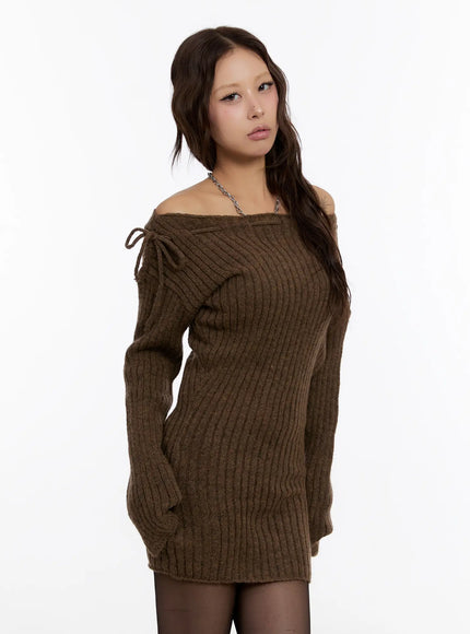 off-shoulder-ribbon-knit-mini-dress-cn527