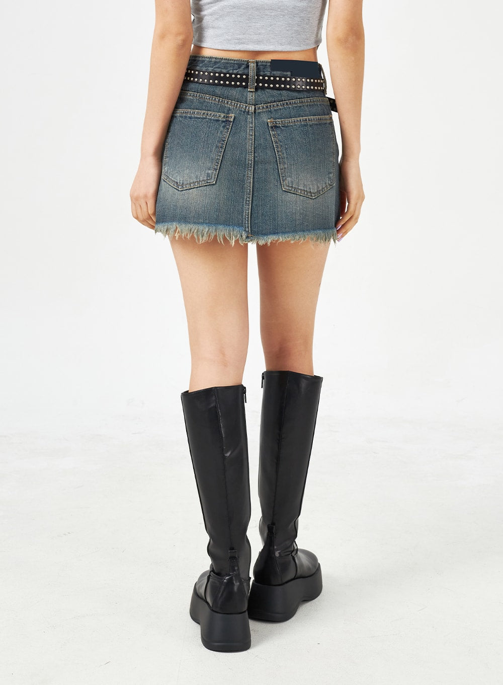 Mid-Rise Denim Mini Skirt CM321