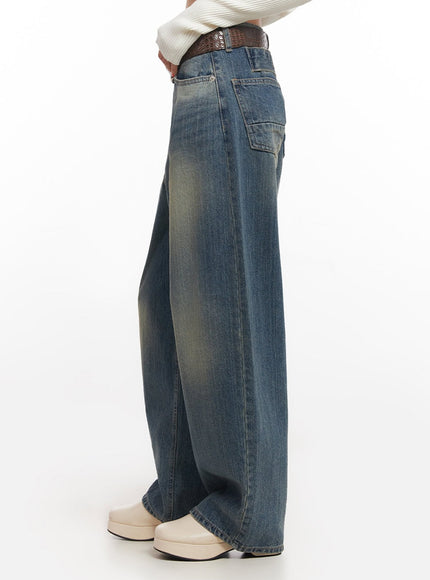 Sharon Washed Wide-Fit Baggy Jeans IA507