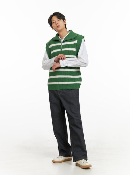 mens-half-zip-up-stripe-vest-iy424