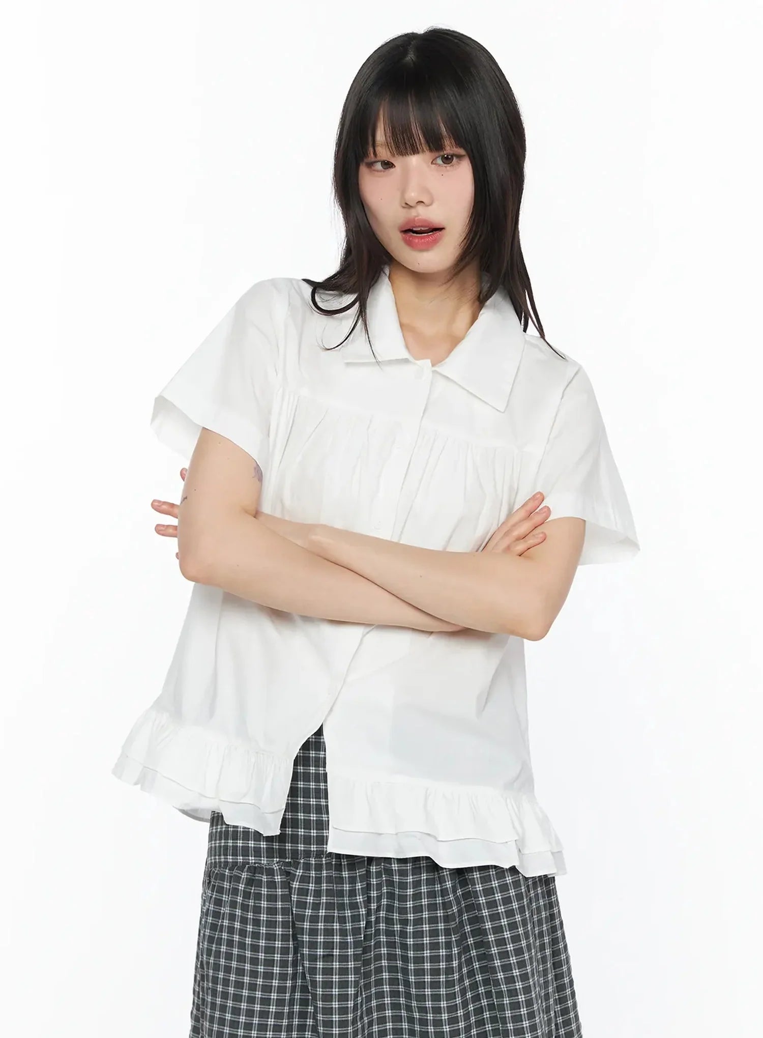 frill-flare-collar-blouse-iy525