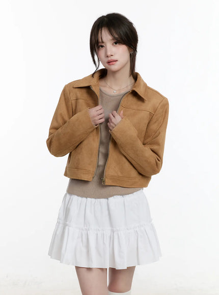 Chic Suede Zip-Up Jacket CM505
