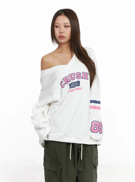 Off-Shoulder Oversized Sweatshirt CJ513