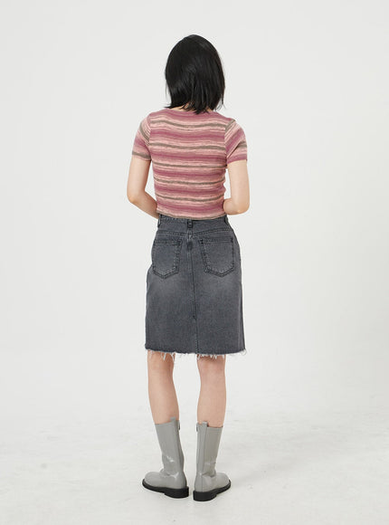 Midi Denim Skirt OM328