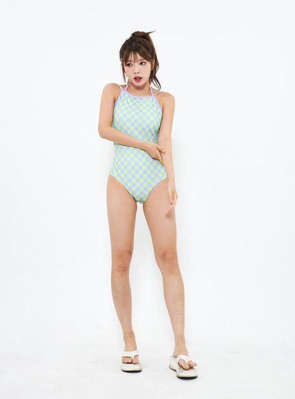 check-pattern-bikini-set-iu302