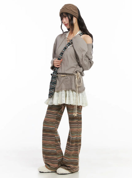 Striped Flare Lounge Pants CD531