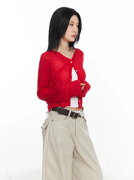 Cropped Long Sleeve Cardigan CF526