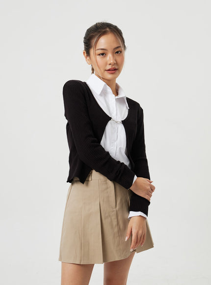 Ribbed Knit Cardigan CM303